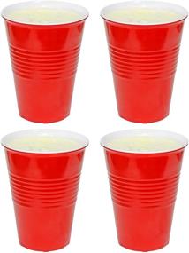 img 3 attached to 🔴 Vibrant Red Hard Plastic Cups – 20oz size (4 Pack) for Unconventional Fun