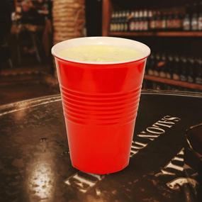 img 1 attached to 🔴 Vibrant Red Hard Plastic Cups – 20oz size (4 Pack) for Unconventional Fun