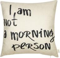 😴 fjfz i am not a morning person funny decor pillow cover – black, 18"x18" – for sofa or couch логотип