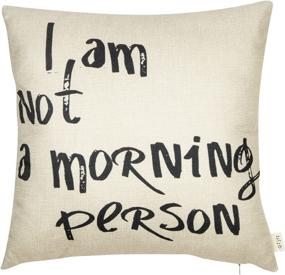 img 3 attached to 😴 Fjfz I Am Not a Morning Person Funny Decor Pillow Cover – Black, 18"x18" – for Sofa or Couch