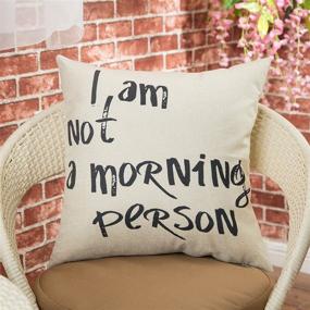 img 2 attached to 😴 Fjfz I Am Not a Morning Person Funny Decor Pillow Cover – Black, 18"x18" – for Sofa or Couch