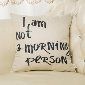 img 1 attached to 😴 Fjfz I Am Not a Morning Person Funny Decor Pillow Cover – Black, 18"x18" – for Sofa or Couch