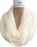 🧣 tc solid color and print lightweight chiffon silk feel infinity scarf - luxurious accessory for enhanced style logo