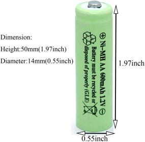 img 2 attached to 🔋 QBLPOWER Батареи для солнечных фонарей AA: 12шт NiMH 600mAh 1.2V аккумуляторы для сада, газона, ландшафтного дизайна, солнечных фонарей, пультов дистанционного управления, мышек