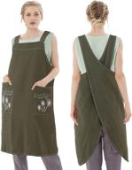 👩 premium cotton linen aprons with pockets for women and men - cross back cooking aprons in multiple sizes (s-xxxl) logo