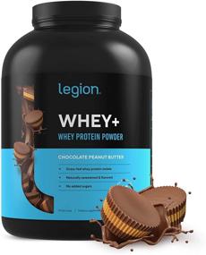 img 4 attached to 🥛 Протеиновый порошок Whey+ Whey Isolate от бренда Legion: произведено из молока травопасущих коров, низкий уровень углеводов и калорий, не содержит ГМО, без лактозы и глютена, шоколадно-арахисовое вкусовое сочетание, не содержит сахара, вес 5 фунтов