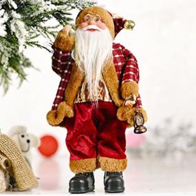 img 1 attached to 12'' Santa Claus Figurines: Festive Christmas Standing Santa Decorations, Collectible Doll Table Decor, Xmas Ornament - Santa Statues and Figurines