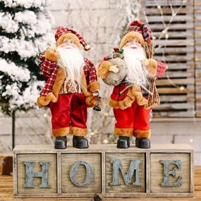 img 2 attached to 12'' Santa Claus Figurines: Festive Christmas Standing Santa Decorations, Collectible Doll Table Decor, Xmas Ornament - Santa Statues and Figurines