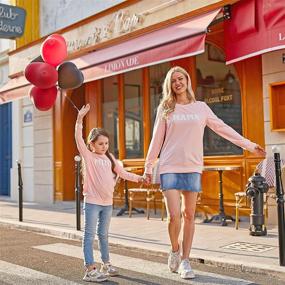 img 3 attached to ❤️ PopReal Mommy and Me Outfits: Love Heart Valentine's Day Shirt - Stylish Long Sleeve Pullover Sweatshirt!
