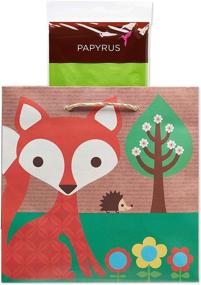 img 3 attached to 🎁 Подарочная сумка Papyrus с бумажной бумагой - очаровательный дизайн лисы (1 сумка с 8 листами)