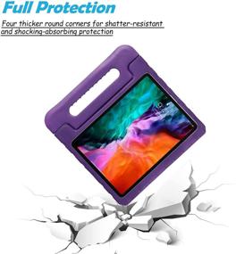 img 2 attached to 📱 iPad Pro 11 2021/2020 Kids Case | Purple Shockproof EVA Handle Stand Cover with Pencil Holder | iPad Pro 11 inch 3rd/2nd Generation 2021/2020 Release | APOLL