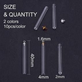 img 3 attached to 💎 Set of 20 Clear Glass Hanging Tube Wish Bottles (40mm) with Metal Caps in Gold/Silver for Earring Necklace Pendant Jewelry Making - Glue-On Closure