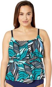 img 3 attached to Maxine Hollywood 2 Tiered Tankini Swimsuit Women's Clothing and Swimsuits & Cover Ups