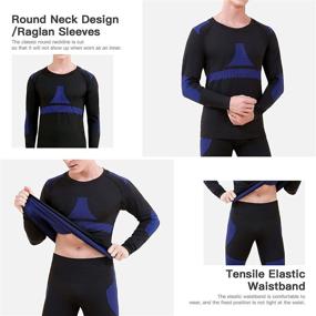 img 1 attached to 🔥 Warmth and Style Combined: JoofEric Men's Fleece-Lined Thermal Underwear Set for Winter Sports