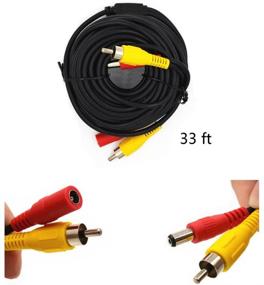 img 1 attached to 🔌 Кабель продления Camecho RCA DC 12V AV - идеально подходит для автомобилей, грузовиков, автобусов и прицепов для разворота (33 фута AV-кабель)