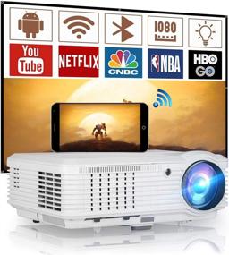img 4 attached to Smart LED Wireless Projector With WiFi Bluetooth