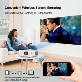img 3 attached to Smart LED Wireless Projector With WiFi Bluetooth