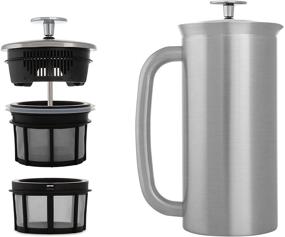 img 4 attached to ESPRO P7 French Press: Double Walled Stainless Steel Insulated Coffee and Tea Maker - Brushed Stainless Steel, 18 Ounce