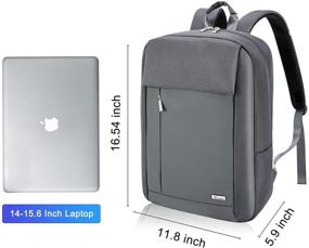 img 2 attached to Voova Travel Laptop Backpack: Slim Waterproof Tech Back Pack for Men and Women - Fits 14-15.6 Inch Laptop