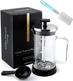 img 4 attached to Compact French Press Coffee Maker: 12 oz / 350 ml | Perfect for Camping | Includes Spoon & Brush (Concise Style)