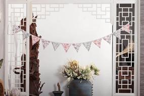 img 4 attached to 🎀 Флоральное тканевое знаменце Shabby Chic Tea Party Garland от LOVENJOY