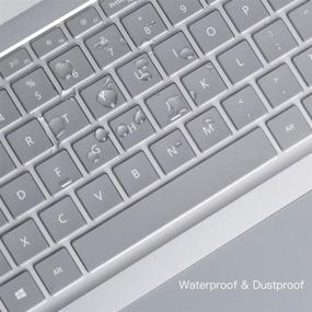 img 1 attached to 🎧 Оптимизированный ультратонкий чехол для клавиатуры для ноутбуков Microsoft Surface Laptop 4 & 3 (2019-2021) - кожа с американской раскладкой, подходит для ноутбуков диагональю 13,5 и 15 дюймов - повышает производительность Surface Laptop 4 & 3, обеспечивает превосходную защиту и аксессуары.