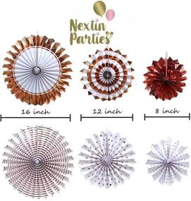 img 3 attached to Rose Gold Birthday Party Decorations Set 52pc – Pom Poms, Hanging Paper Fans, Happy Birthday Banner, Rose Gold Glitter Garlands, Balloons, Confetti Balloons, Bachelor Party Supplies Kit