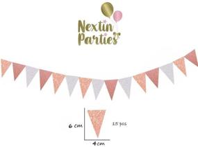 img 1 attached to Rose Gold Birthday Party Decorations Set 52pc – Pom Poms, Hanging Paper Fans, Happy Birthday Banner, Rose Gold Glitter Garlands, Balloons, Confetti Balloons, Bachelor Party Supplies Kit