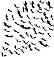 🦇 spookify your space with family made company's 80 pcs halloween bats decorations: 3d removable wall sticker in 3 styles & 4 sizes for party, props & cemetery decor! logo