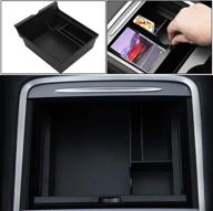 📦 dibms center console organizer tray for 2021 tesla model 3/y: hidden cubby drawer & armrest storage box - interior accessories logo