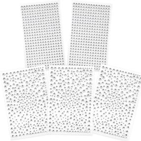 img 4 attached to 💎 1725pcs Clear Rhinestones Stickers Self Adhesive Gems Jewels Strips - Stick on Bling Rhinestone Strips for DIY Craft, Assorted Sizes