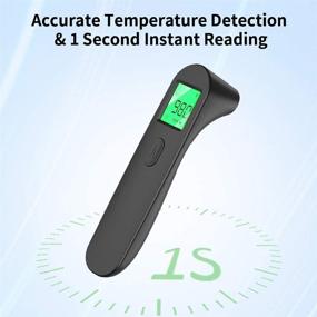 img 1 attached to SRHMX No-Touch Forehead Thermometer - Infrared Adult and Baby Thermometer with Instant Accurate Reading, Fever Alarm, and One-Touch Control - Ideal for Kids, Adults, Children - Indoor and Outdoor Use (Black)