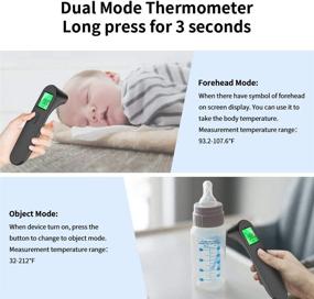 img 2 attached to SRHMX No-Touch Forehead Thermometer - Infrared Adult and Baby Thermometer with Instant Accurate Reading, Fever Alarm, and One-Touch Control - Ideal for Kids, Adults, Children - Indoor and Outdoor Use (Black)