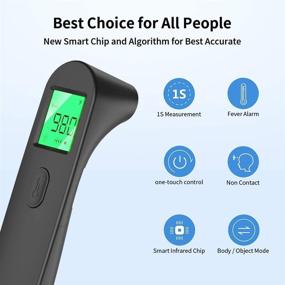 img 3 attached to SRHMX No-Touch Forehead Thermometer - Infrared Adult and Baby Thermometer with Instant Accurate Reading, Fever Alarm, and One-Touch Control - Ideal for Kids, Adults, Children - Indoor and Outdoor Use (Black)