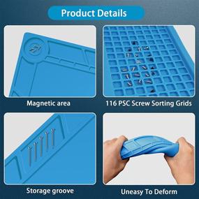 img 1 attached to 🔧 Royace Repair Mat: Versatile Silicone Work Mat for Electronics and Soldering Repairs - Heat Insulation, Magnetic, and More (13.8 x 9.8 in)