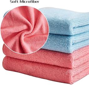 img 1 attached to 🧼 28-Piece Microfiber Cleaning Cloths, 13''x13'' Absorbent Kitchen Dish Cloth Set, Odor-Free Household Dust Cloths, Soft & Lint-Free Cleaning Rags, Multi-Purpose Cleaning Towel, 4 Colors