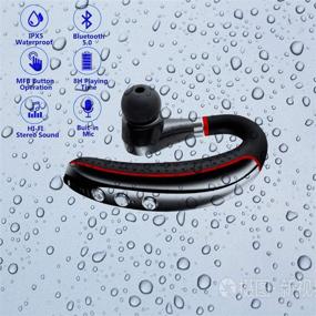 img 2 attached to 🎧 Беспроводные наушники Bluetooth v5.0 - Легкие потупляющиеся наушники с микрофоном для мобильных телефонов - Подходят для офиса, тренировки и вождения.