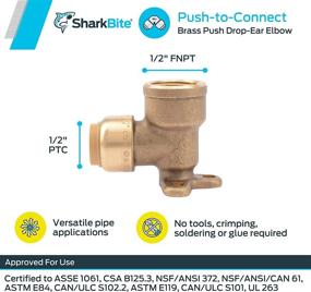 img 2 attached to 🦈 SharkBite U334LFA Drop Ear Elbow - 1/2" x 1/2" FNPT - Lead Free - Push-to-Connect - Copper, PEX, CPVC