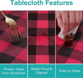 img 2 attached to 🎃 Smiry Checkered Tablecloth Waterproof Halloween: Spook-tacular Protection and Style