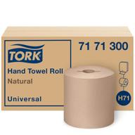 tork 7171300 universal paper hand towel roll, i-notch, 1-ply, 7.5" wide x 800' long, natural - case of 6 rolls, 800ft/roll, 4,800ft/case logo