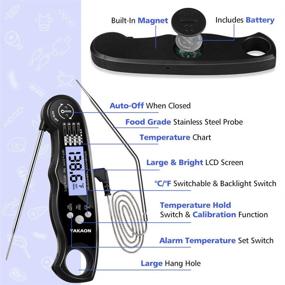 img 2 attached to 🔥 YAKAON Upgraded 2-in-1 Ultra Fast Digital Meat Thermometer - Instant Read, Oven Safe, Backlight, Magnet, Calibration - Perfect for Deep Fry, BBQ, Grill, Turkey Cooking