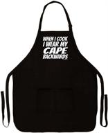 🎭 kitchen apron with a twist: reversible funny cape backwards design and dual pockets for cooking enthusiasts logo