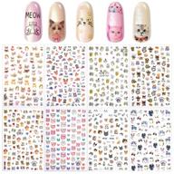 phogary 8 sheets cat nail sticker set for nail art 🐱 decoration, false nail manicure decals - perfect gift for girls and women logo