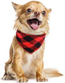 img 3 attached to Bulk Dog Bandanas – Segarty 30 PCS Plaid Triangle Scarves for Medium & Large Dogs, Adjustable & Washable Pet Handkerchiefs Bibs for Small Puppies – Fall Dog Kerchiefs