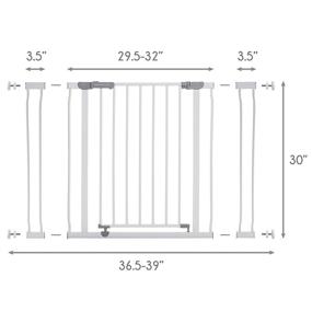 img 3 attached to 🐥 Little Chicks Winston Baby Safety Gate - Pressure Mounted with Stay Open Feature, Adjustable 29.5-39 inches - Model CK037