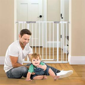 img 2 attached to 🐥 Little Chicks Winston Baby Safety Gate - Pressure Mounted with Stay Open Feature, Adjustable 29.5-39 inches - Model CK037