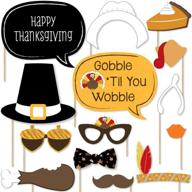 🍂 capture thanksgiving joy with big dot of happiness give thanks - thanksgiving party photo booth props kit - 20 count логотип