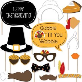 img 4 attached to 🍂 Capture Thanksgiving Joy with Big Dot of Happiness Give Thanks - Thanksgiving Party Photo Booth Props Kit - 20 Count