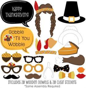 img 3 attached to 🍂 Capture Thanksgiving Joy with Big Dot of Happiness Give Thanks - Thanksgiving Party Photo Booth Props Kit - 20 Count