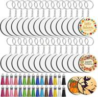 bulk sublimation keychain blanks set of 120 pieces with tassels, 2-inch round blanks keychain circle for diy keychain crafting - tuceyea logo